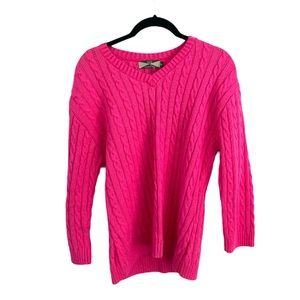 NWT 525 America 100% cotton ribbed sweater pink XL